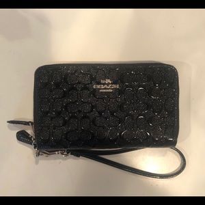 Coach Signature Debossed Leather Phone Wallet